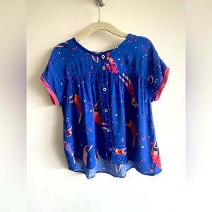 Girls Catimini (European high end brand) sz 6 button down blouse. Very unique!
